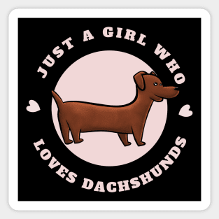 Just A Girl Who Loves Dachshunds Dog Silhouette Sticker